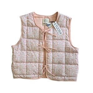 Stoosh Pink Floral Quilted Vest